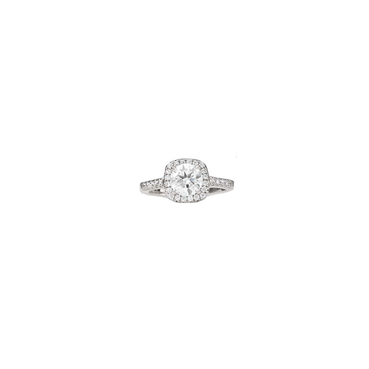 Silver Halo Rhombus Ring