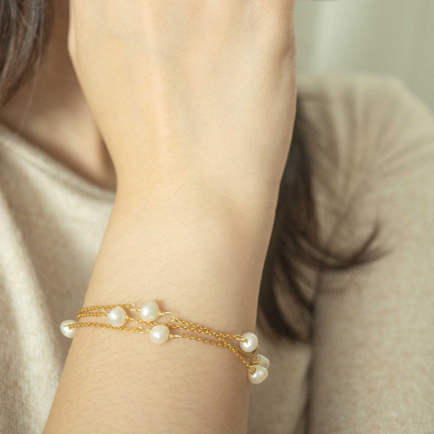 Gold Layer Freshwater Pearl Bracelet