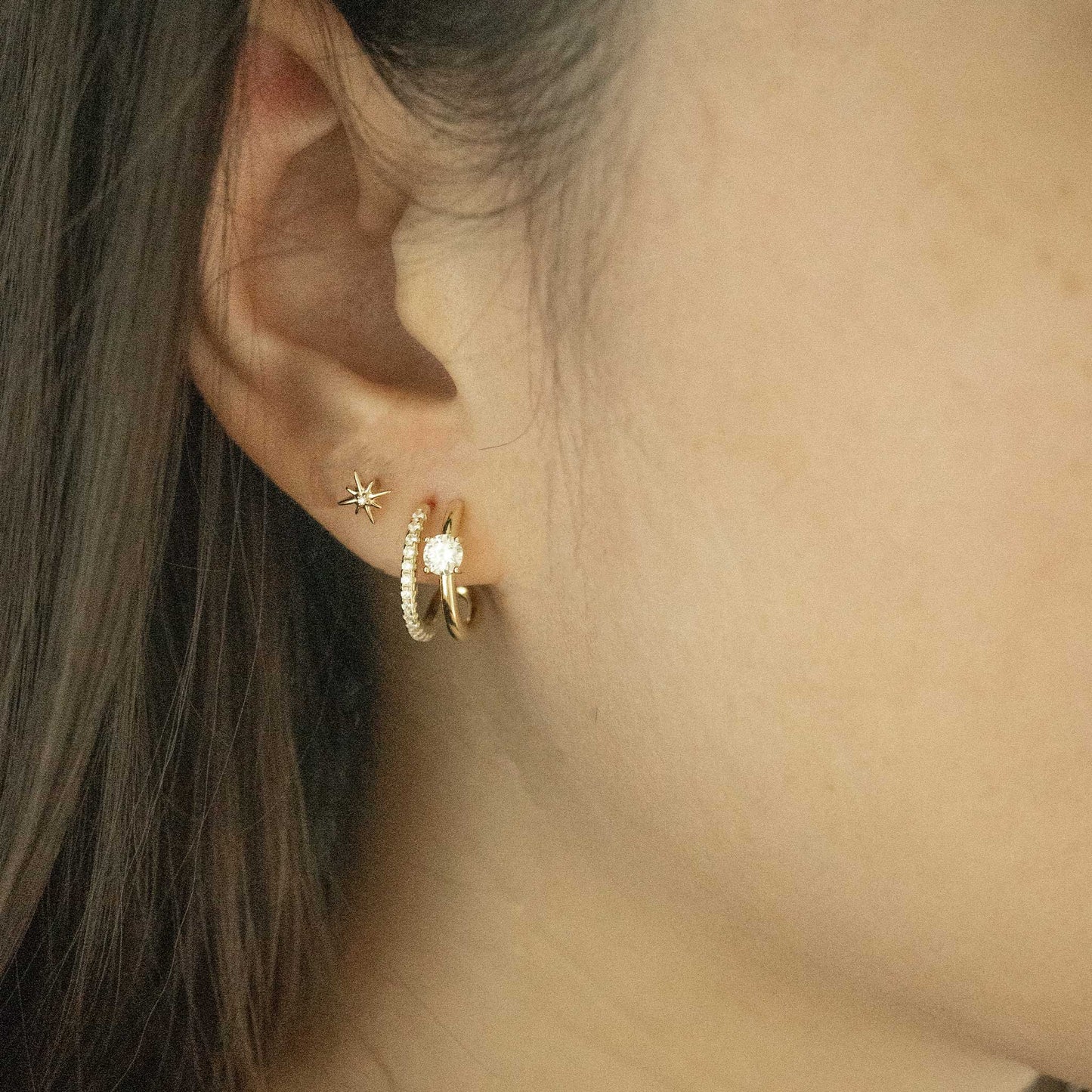 Yellow Dual Illusion Hoops