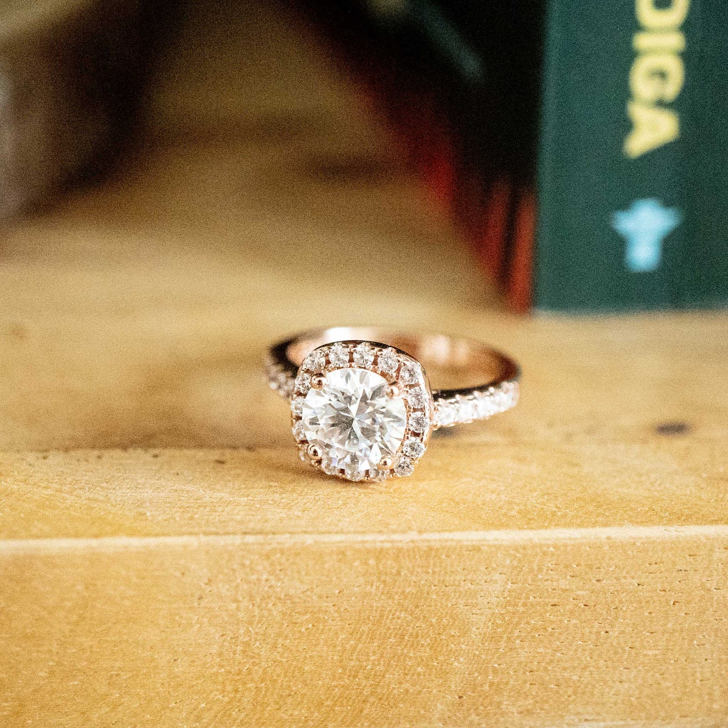 Rose Halo Rhombus Ring