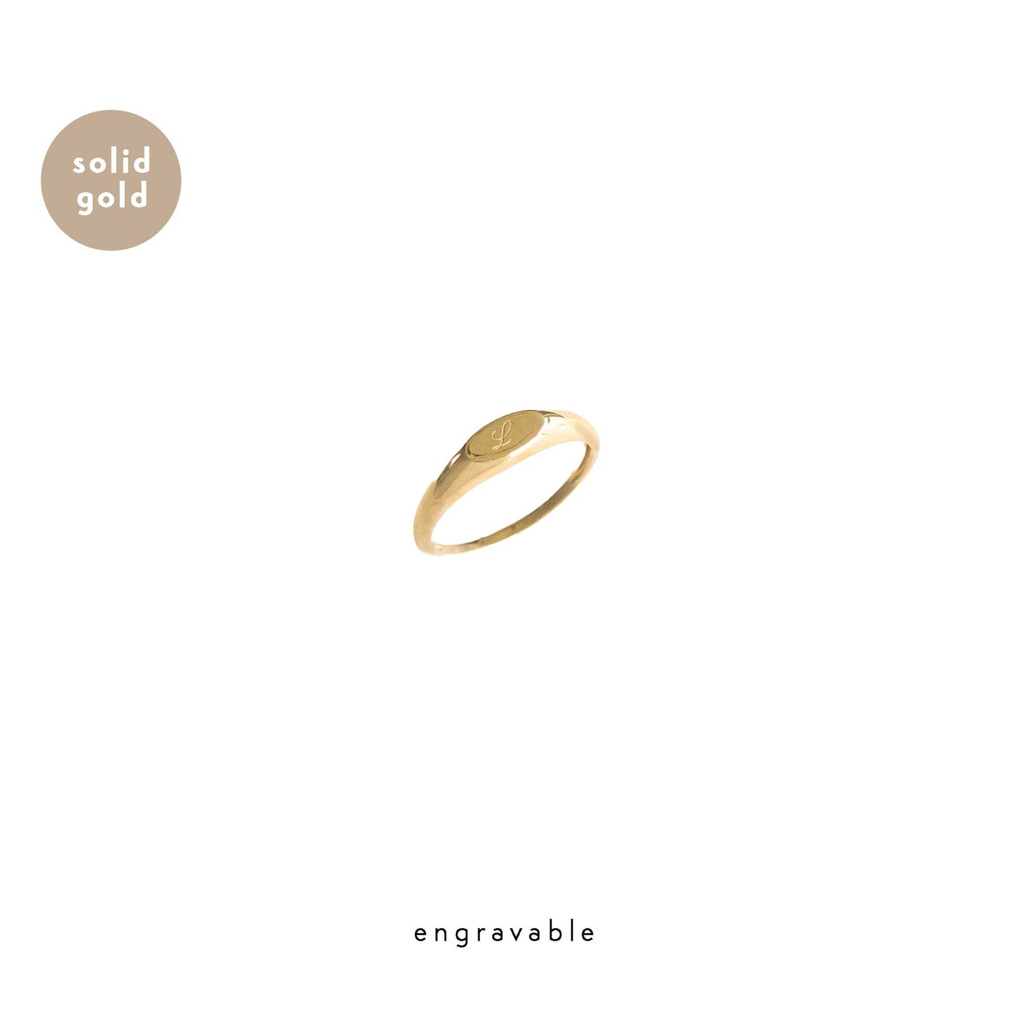 Solid Yellow Gold Signet Ring