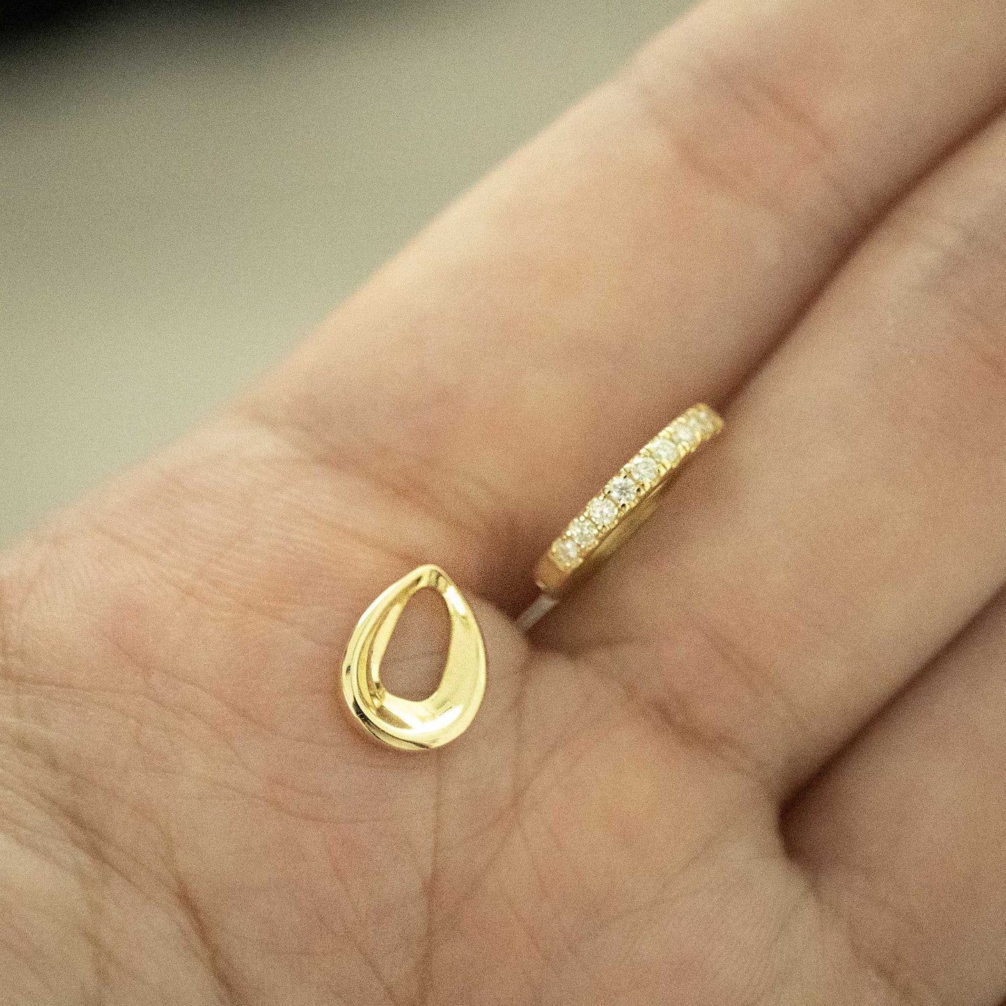 Yellow Two-Way Moissanite Huggies