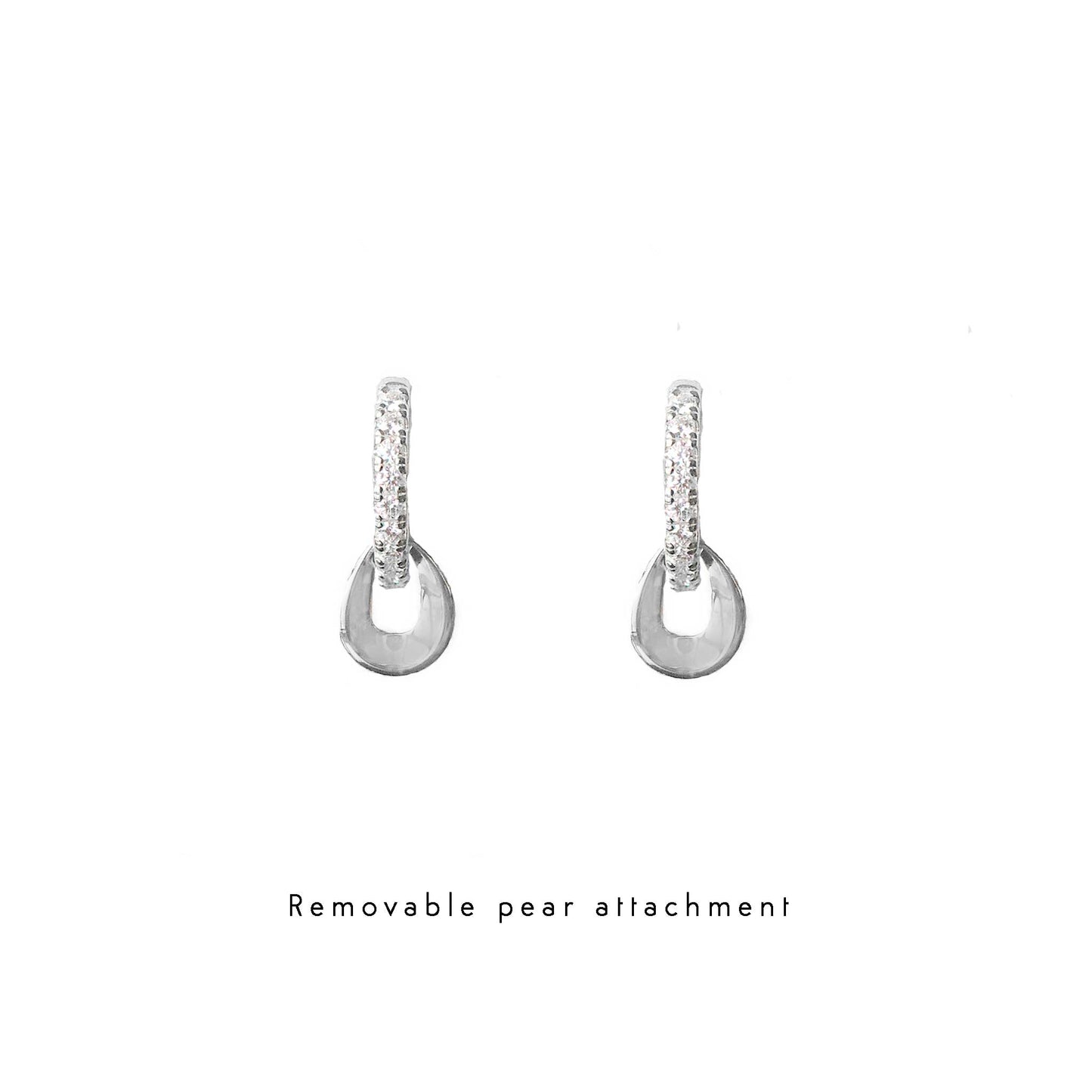 Silver Two-Way Moissanite Huggies