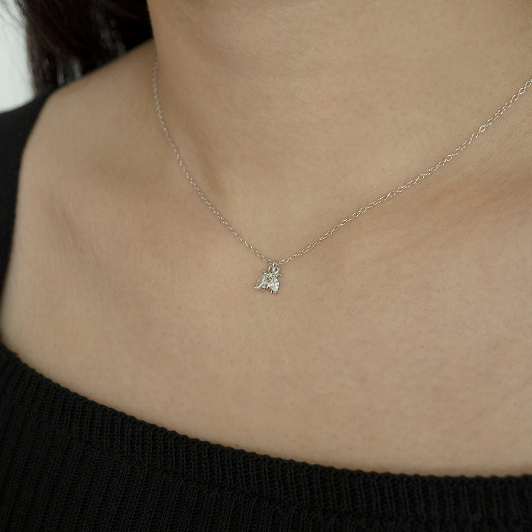Silver Claire Bug Necklace - justinejewellery