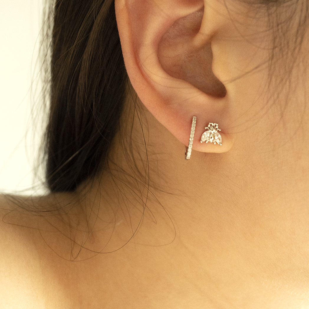 Silver Claire Bug Studs - justinejewellery