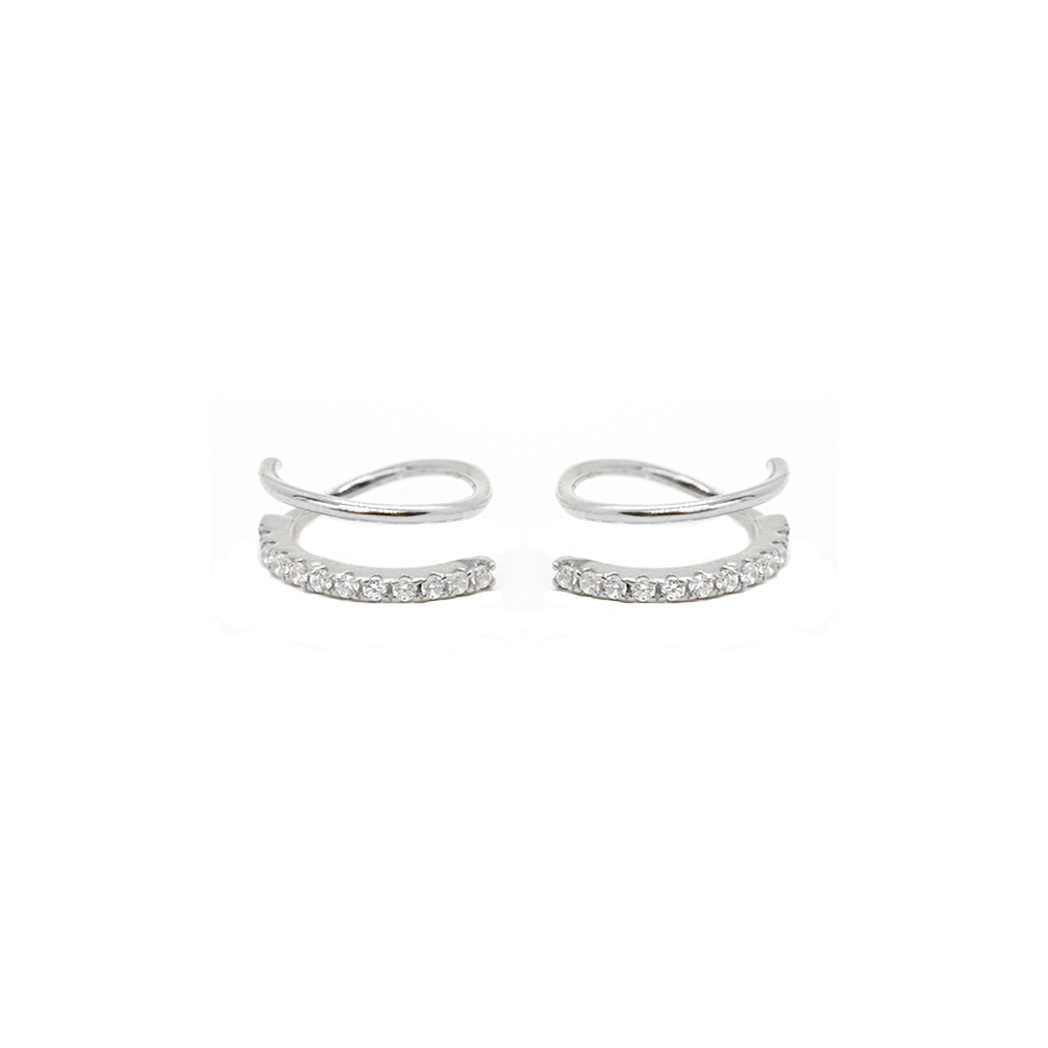 Silver Adelyn Illusion Hoops - justinejewellery