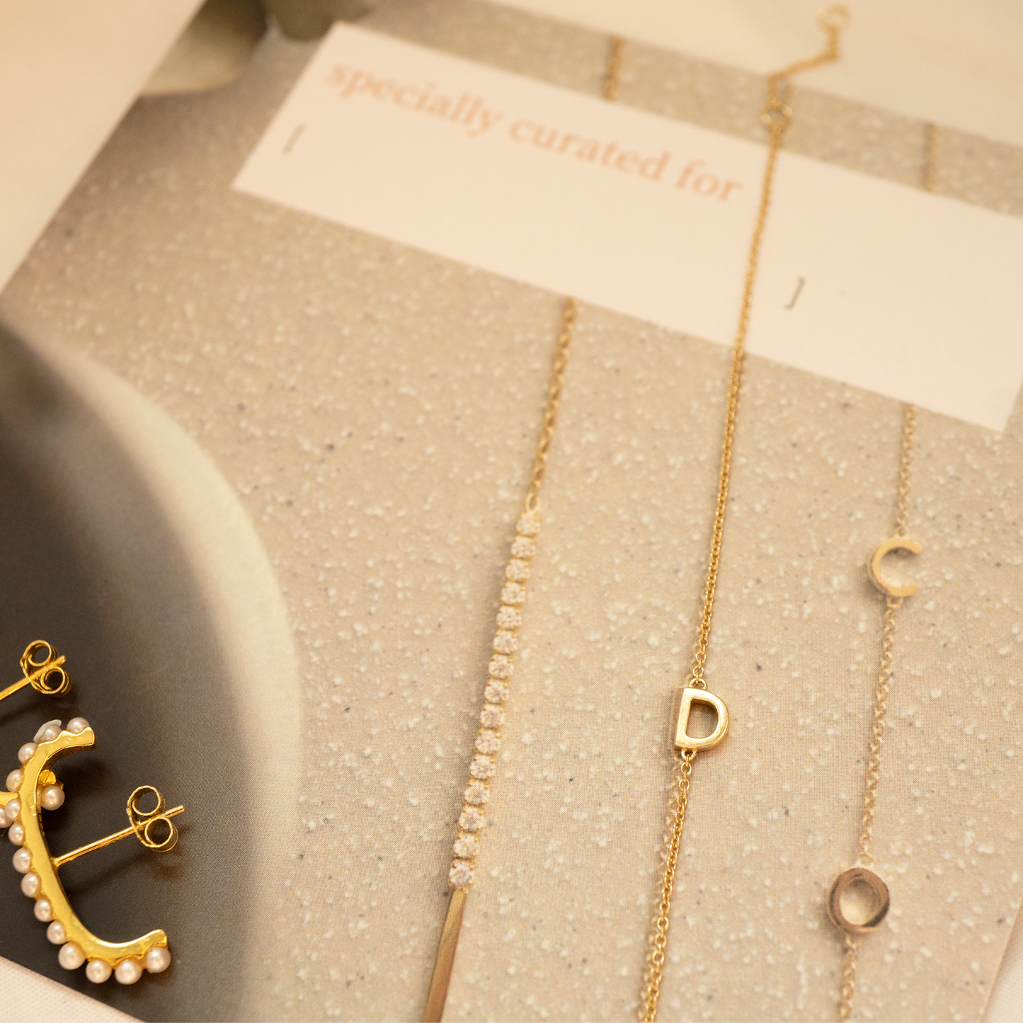 Double Solid Gold Initial Bracelet