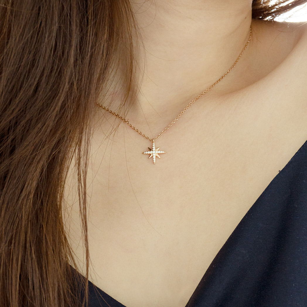 Rose Gold Celestine Necklace (Small) - justinejewellery