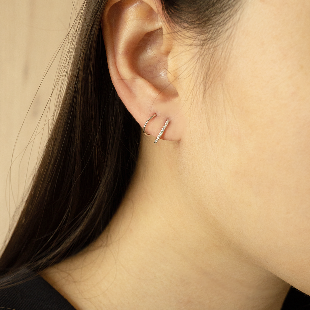 Silver Adelyn Illusion Hoops - justinejewellery
