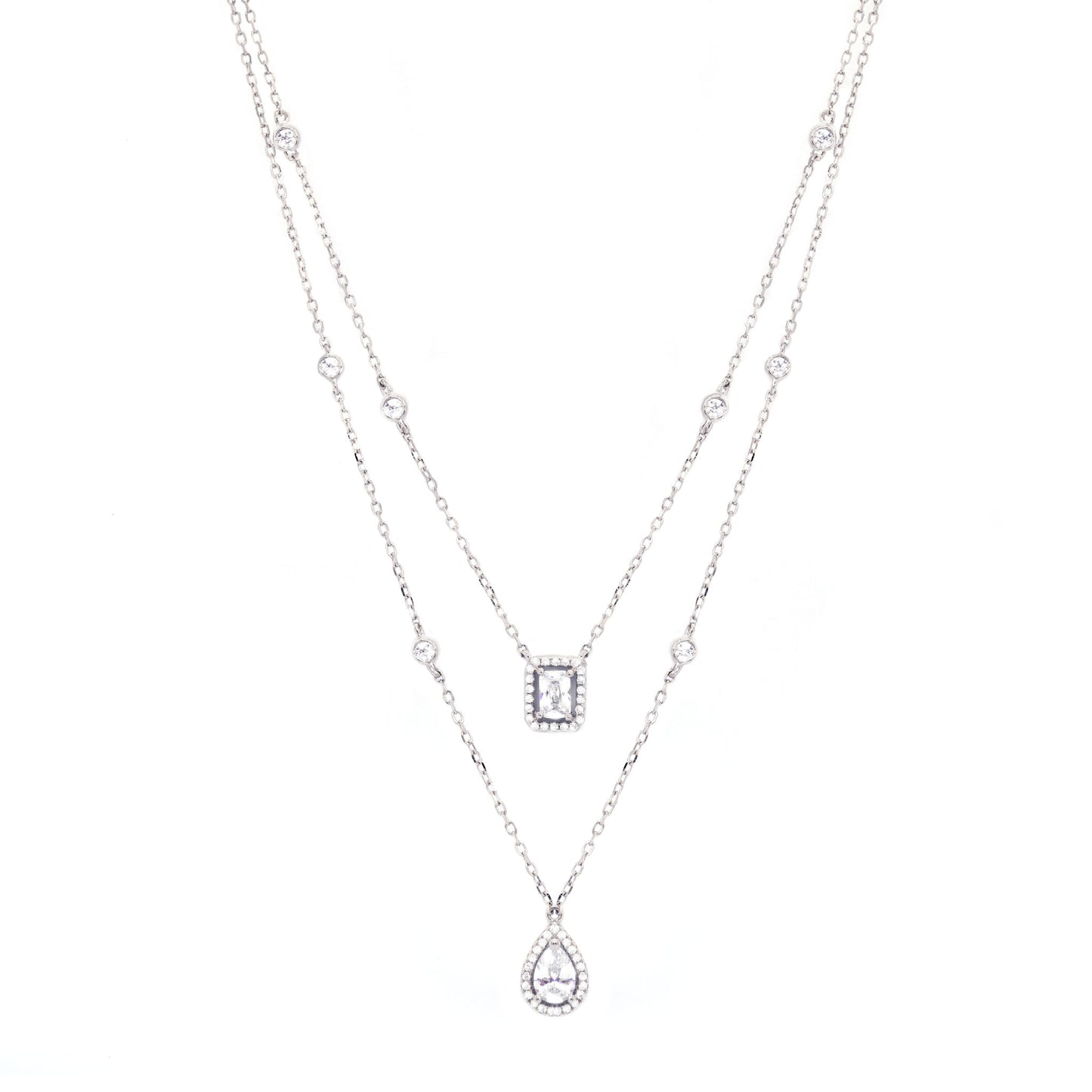 Silver Aurelia Cubic Necklace - justinejewellery