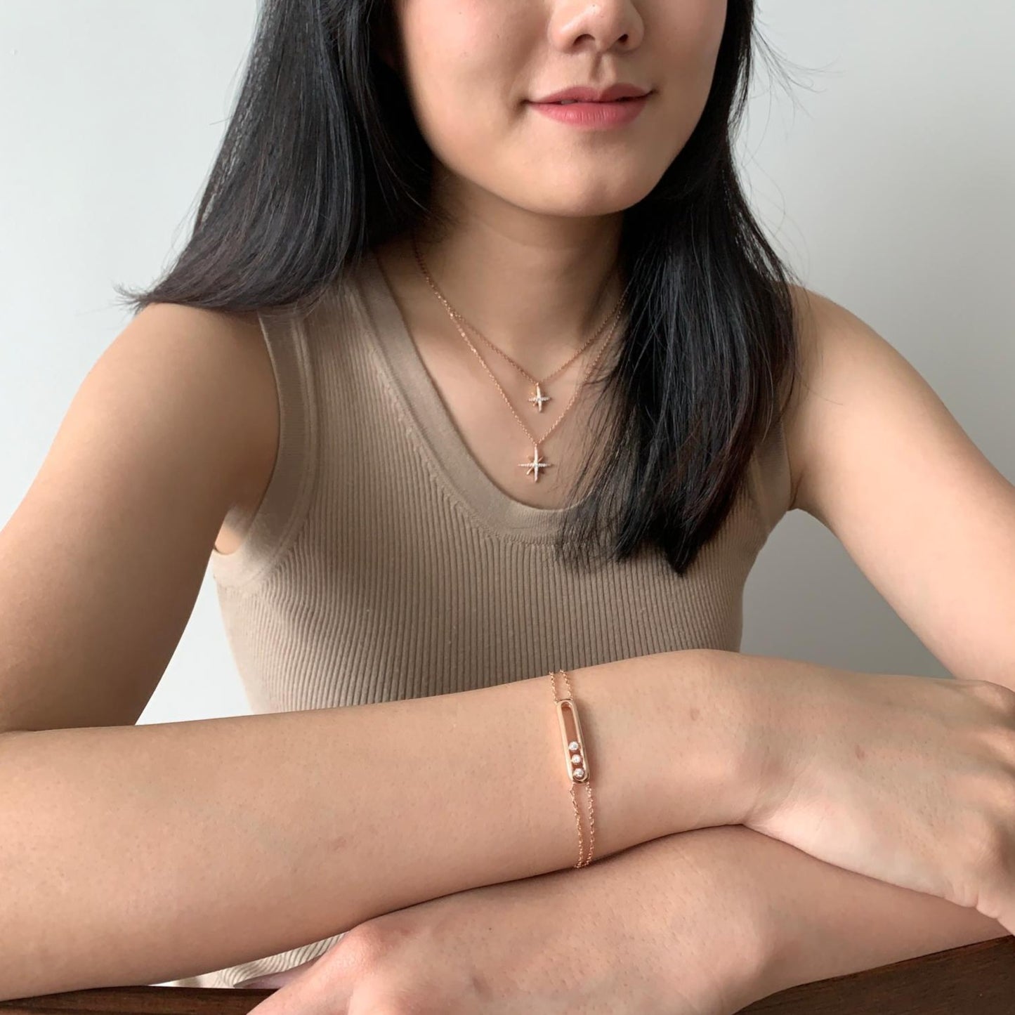 Rose Gold Celestine Necklace (Medium) - justinejewellery