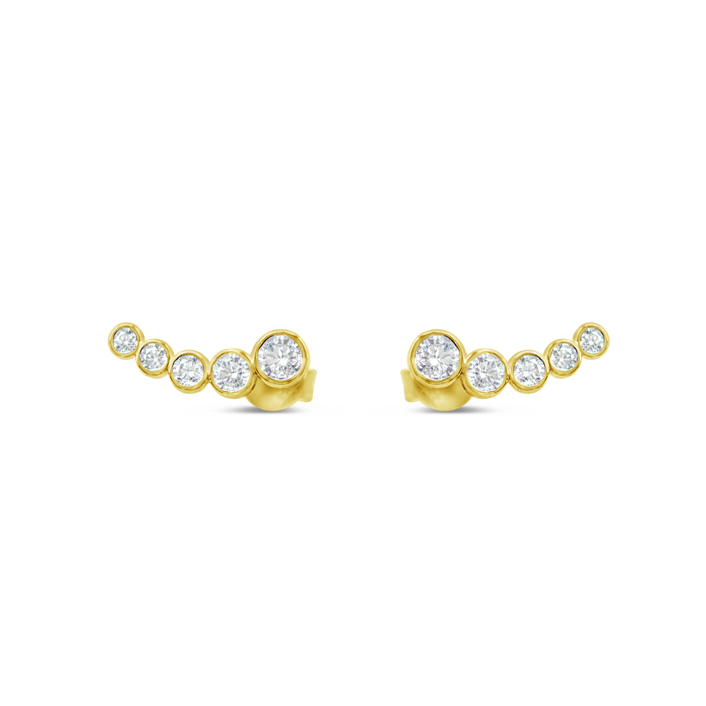 Yellow Multi Cluster Bezel Moissanite Studs