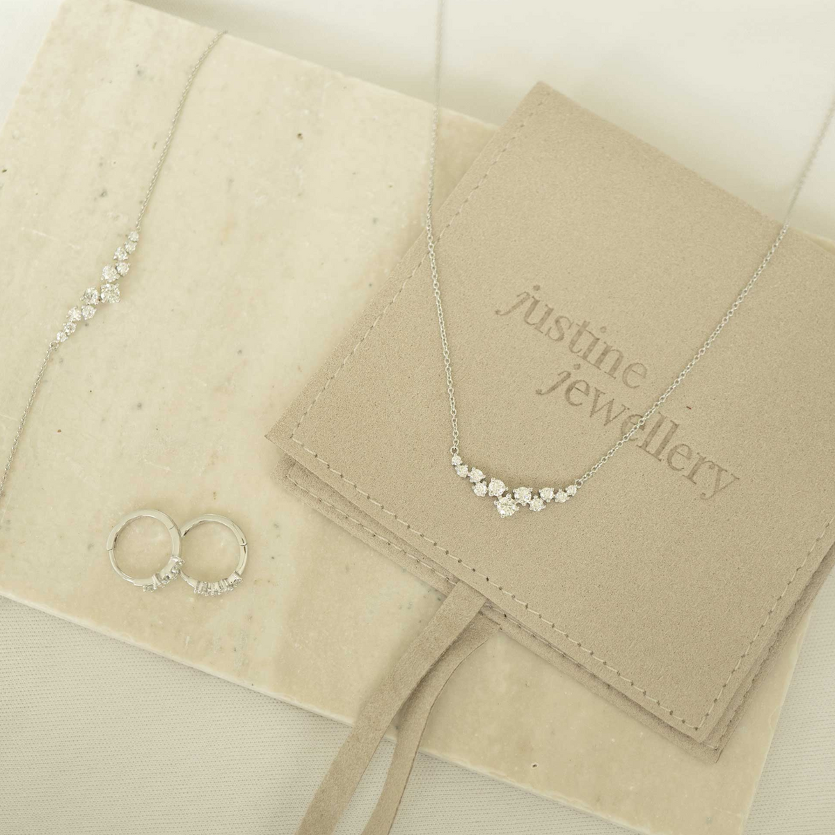 Solid Gold Cluster Moissanite Bundle