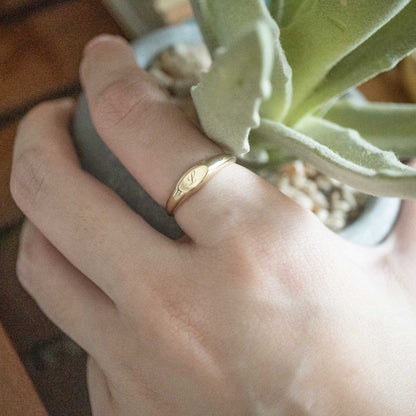 Solid Yellow Gold Signet Ring