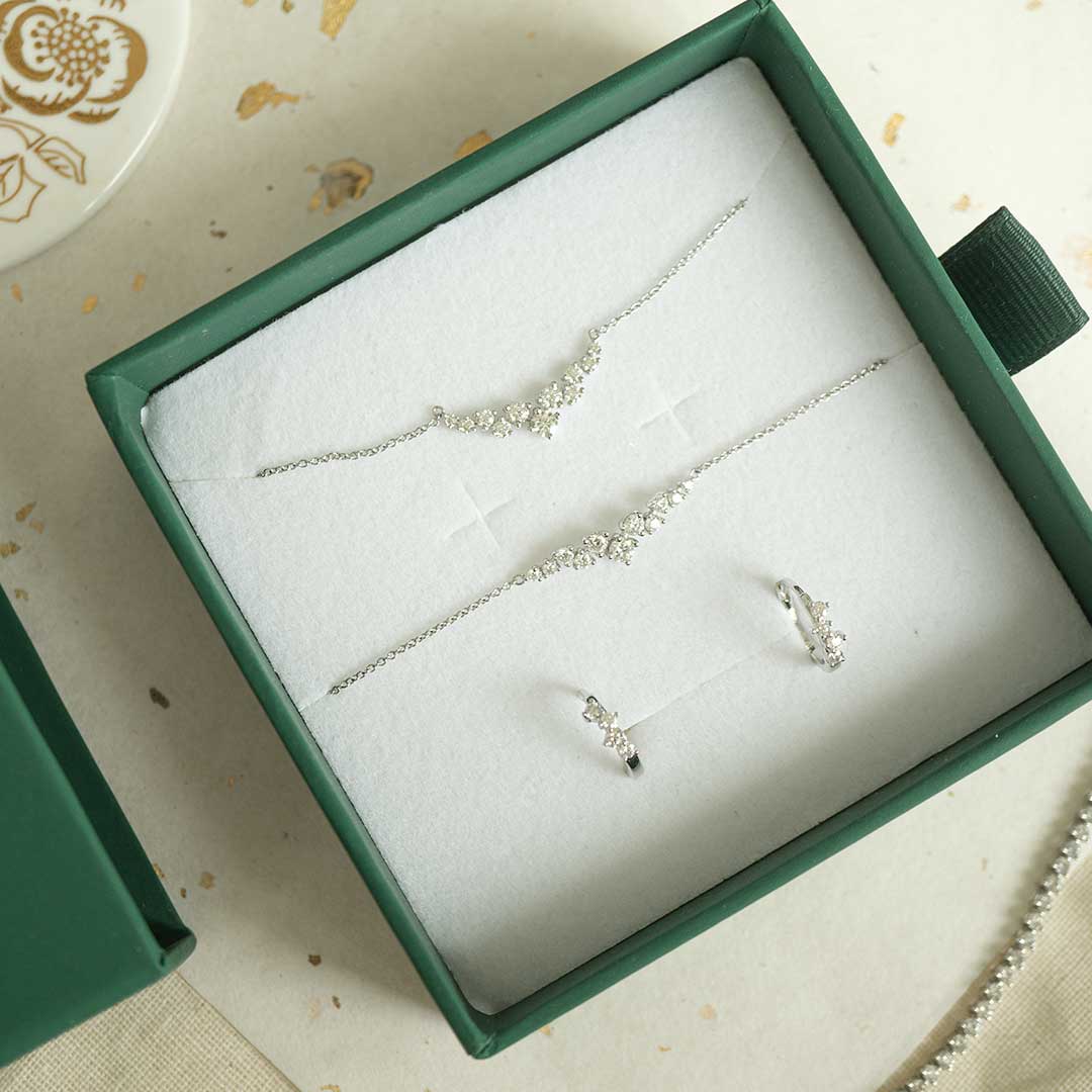 Solid Gold Cluster Moissanite Bundle