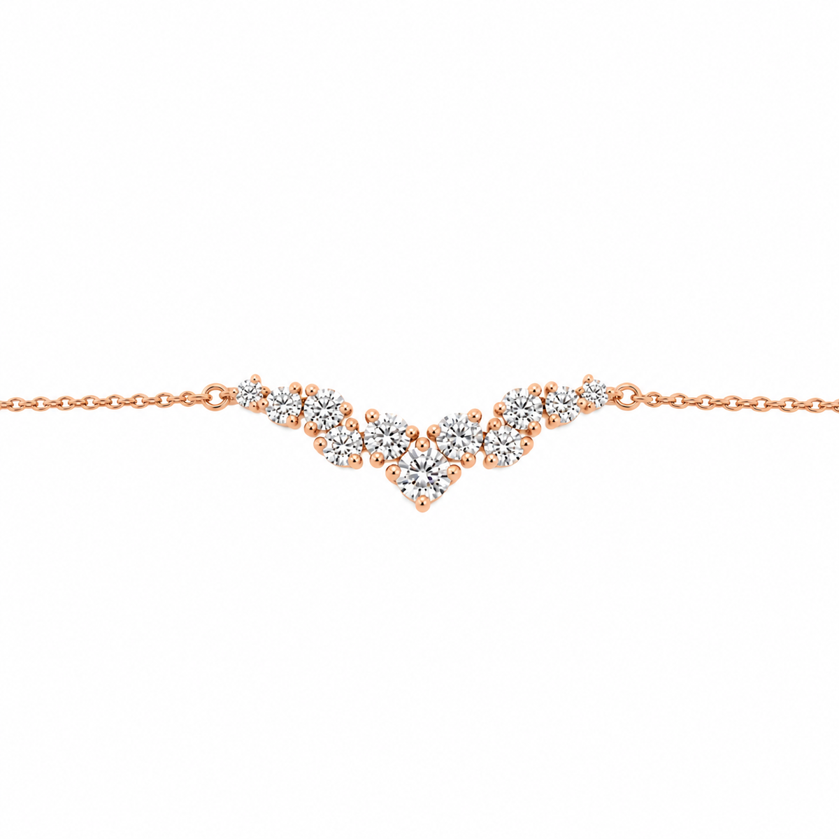 Solid Gold Cluster Moissanite Bracelet