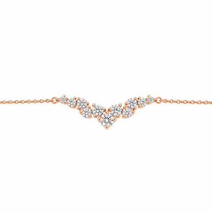 Solid Gold Cluster Moissanite Bracelet