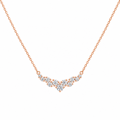 Solid Gold Cluster Moissanite Necklace