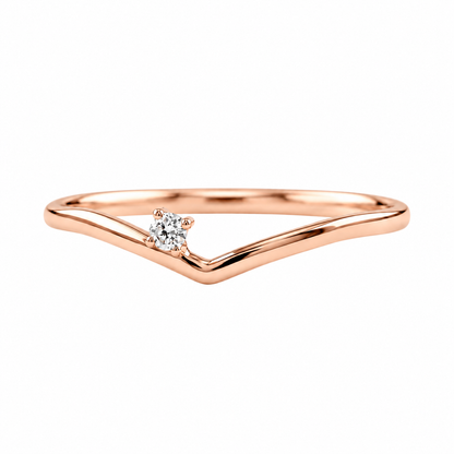 Solid Gold Solo Diamond Wave Ring