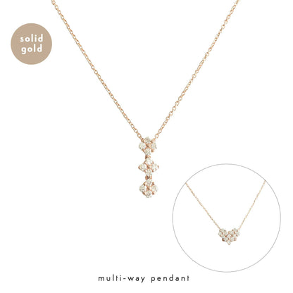 Solid Rose Gold Tri Clover Moissanite Necklace