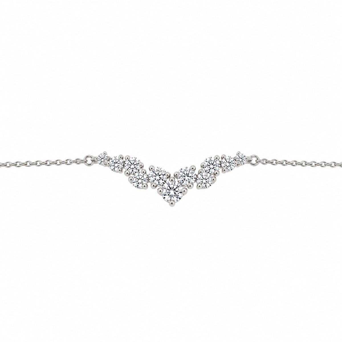 Solid Gold Cluster Moissanite Bracelet