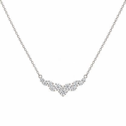 Solid Gold Cluster Moissanite Necklace