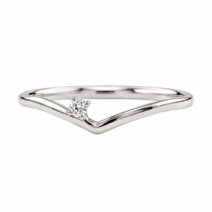 Solid Gold Solo Diamond Wave Ring