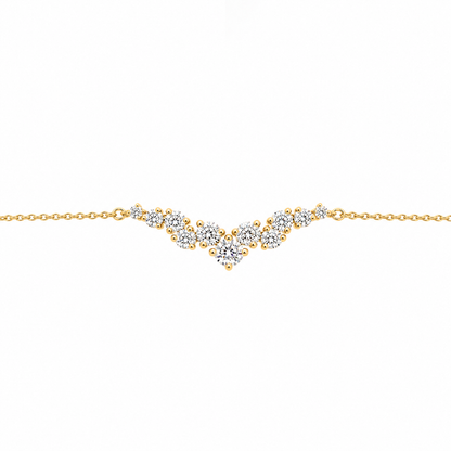 Solid Gold Cluster Moissanite Bracelet