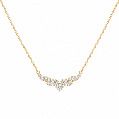 Solid Gold Cluster Moissanite Necklace