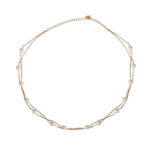Rose Double Layer Freshwater Pearl Necklace