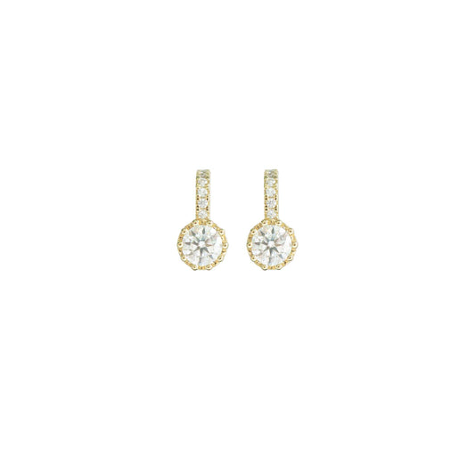 Gold round drop earrings