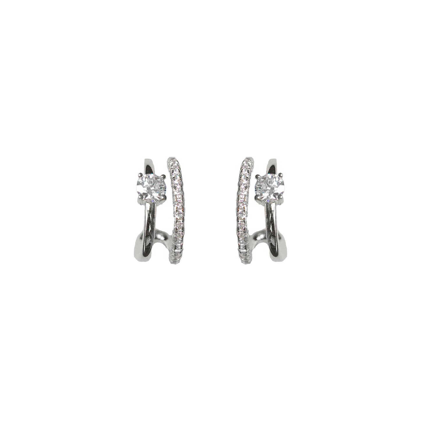 Silver Dual Illusion Hoops