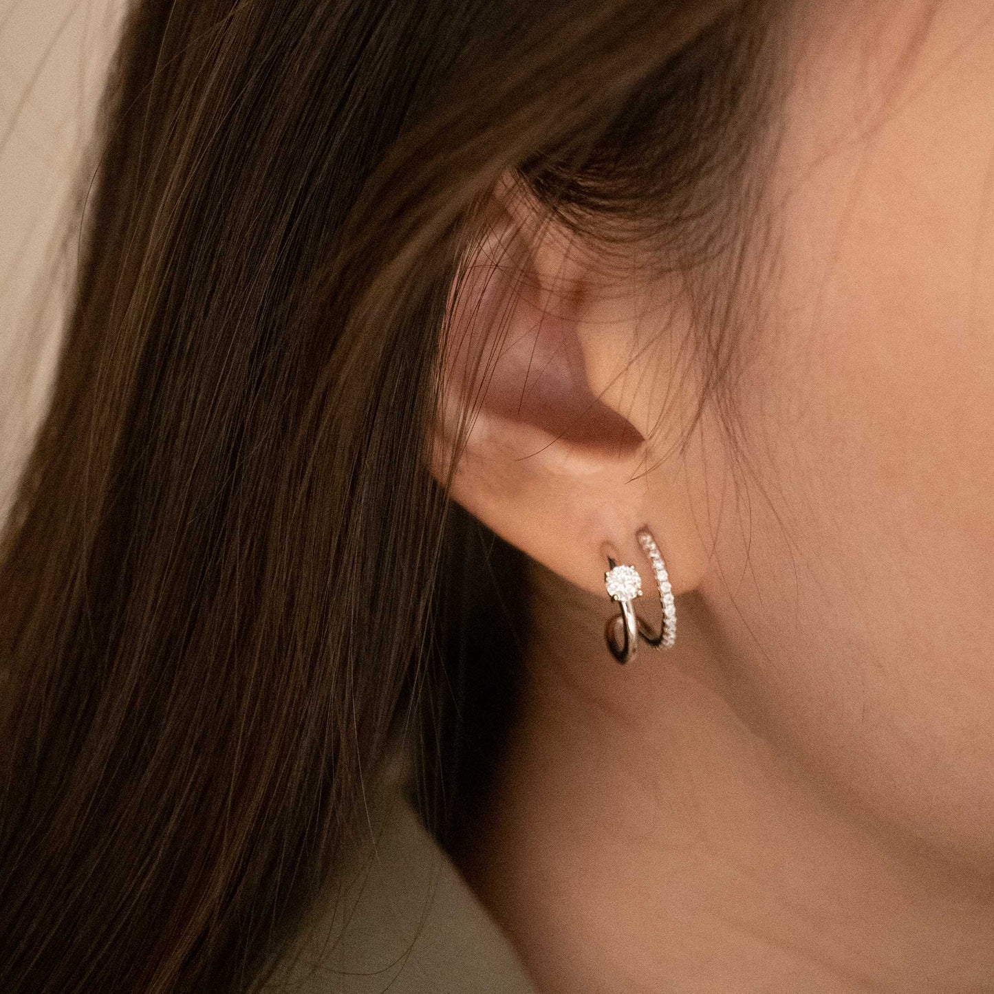 Silver Dual Illusion Hoops