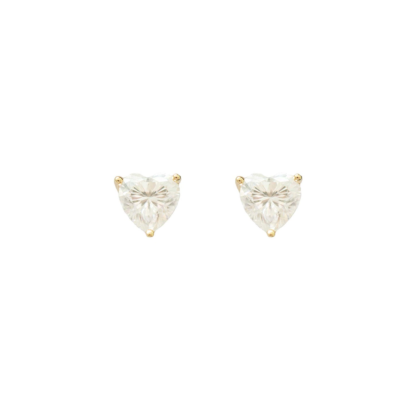 Classic Yellow Heart Moissanite Studs