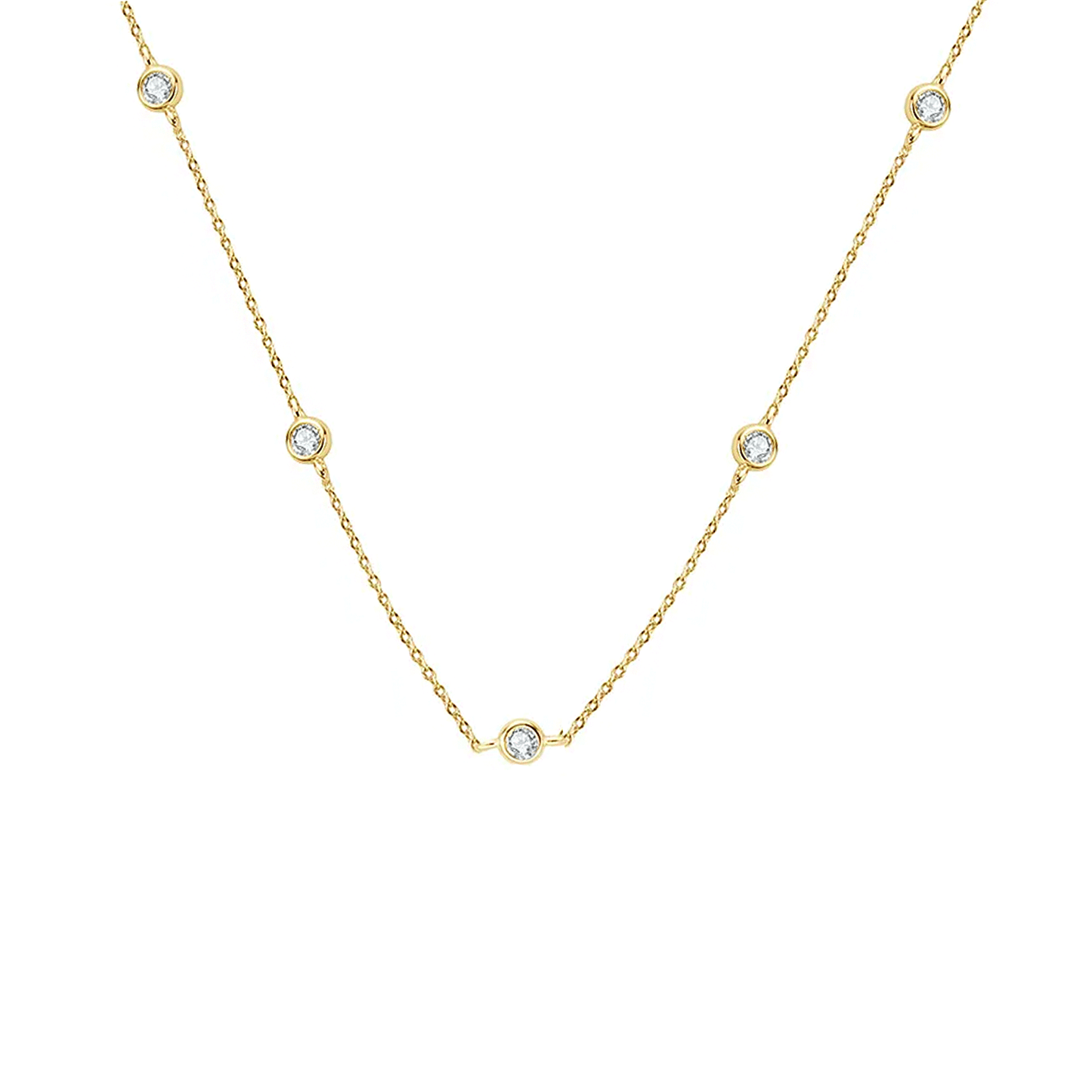 Yellow Moissanite Bezel Necklace