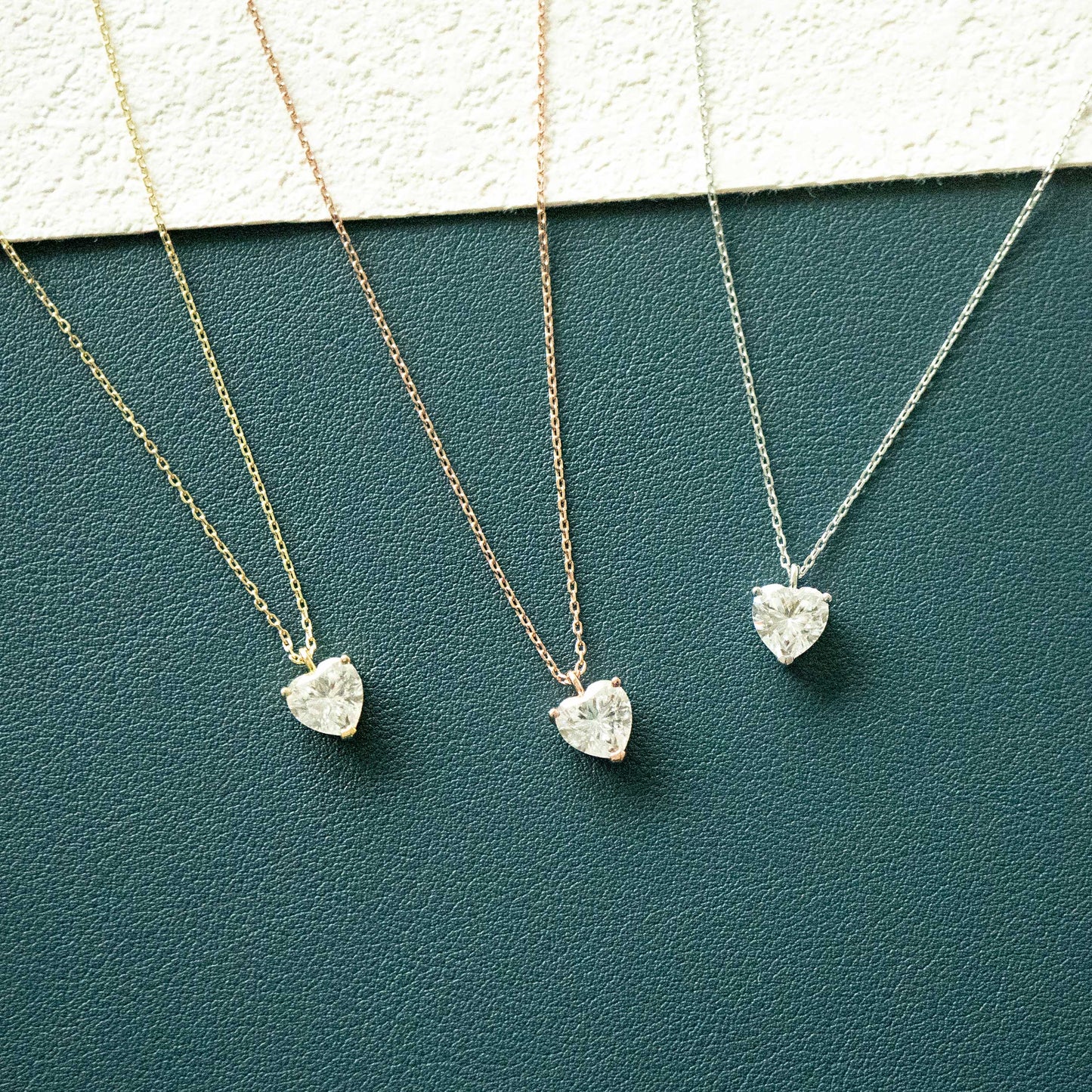 Rose Heart Moissanite Necklace