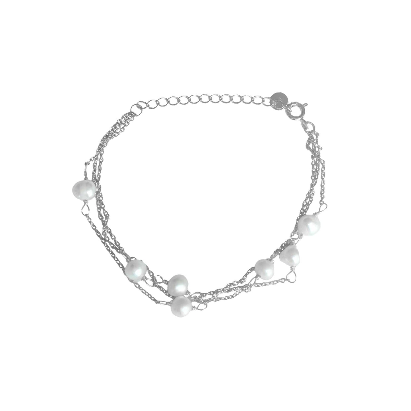 Silver Layer Freshwater Pearl Bracelet