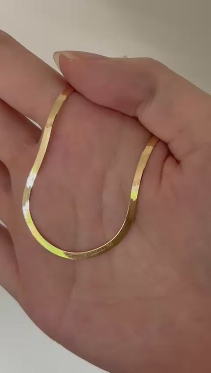 Solid Gold Herringbone Chain