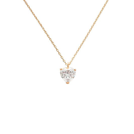 Rose Heart Moissanite Necklace