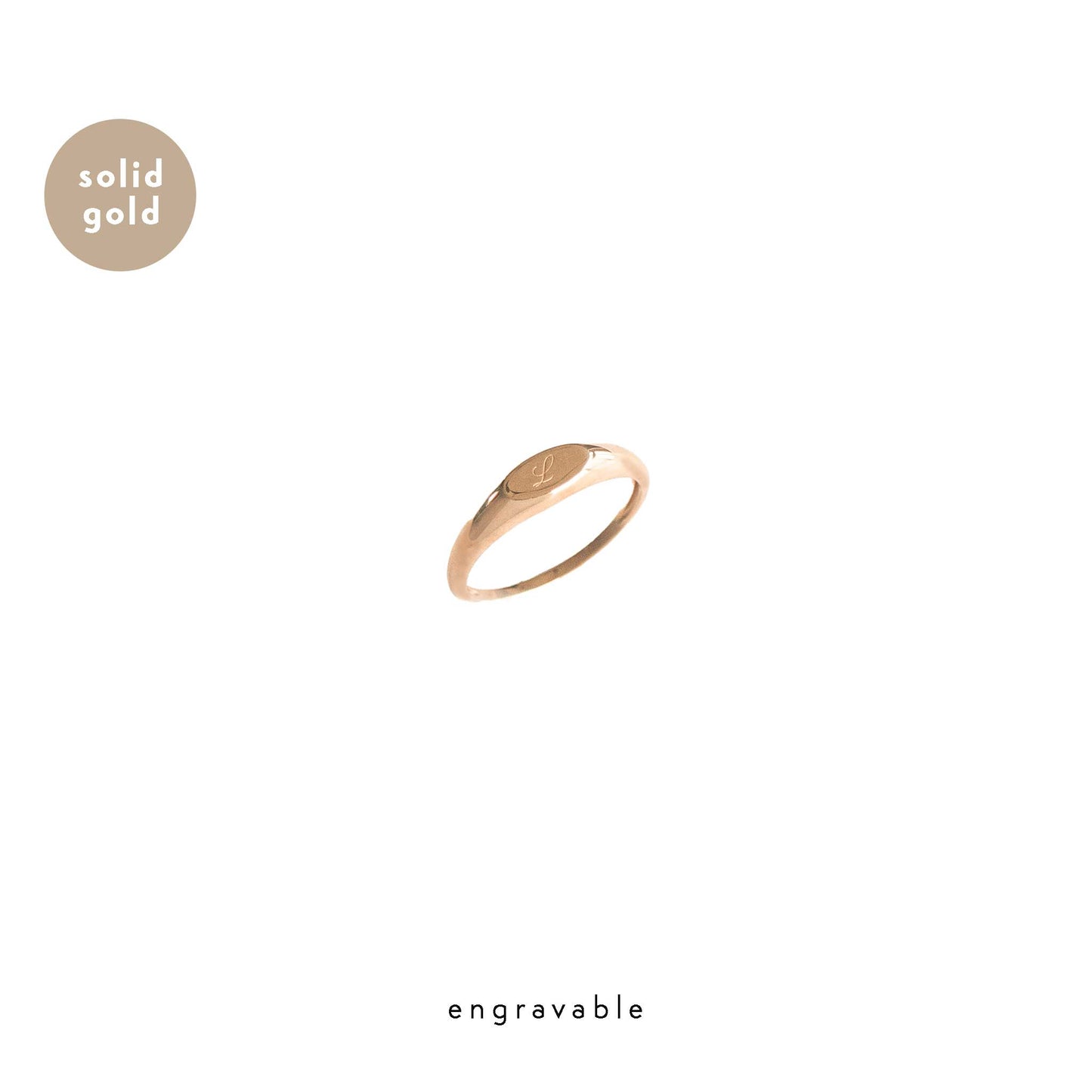 Solid Rose Gold Signet Ring