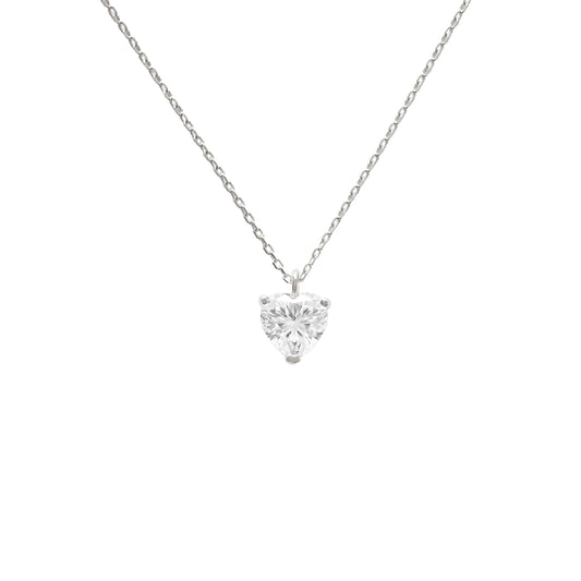 Silver Heart Moissanite Necklace