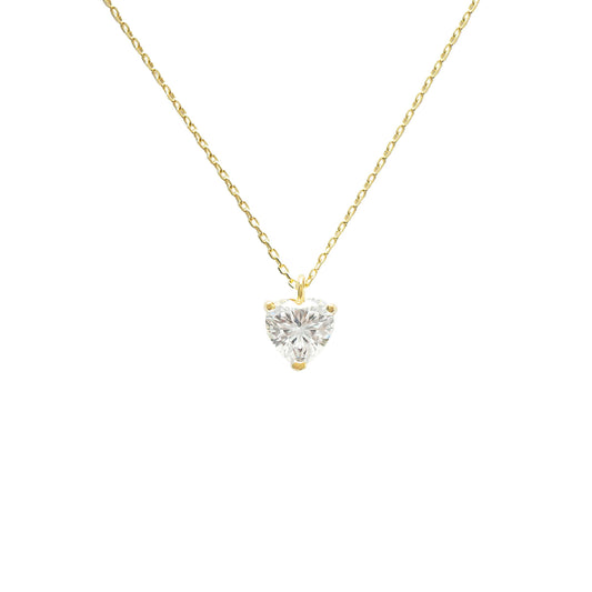 Gold Heart Moissanite Necklace