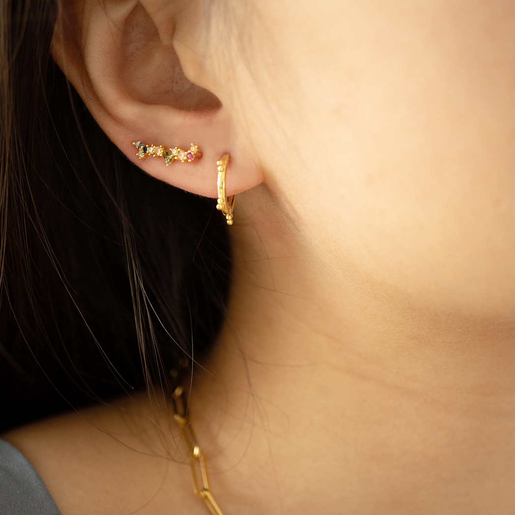Gold Caleigh Cubic Ear Climbers - justinejewellery