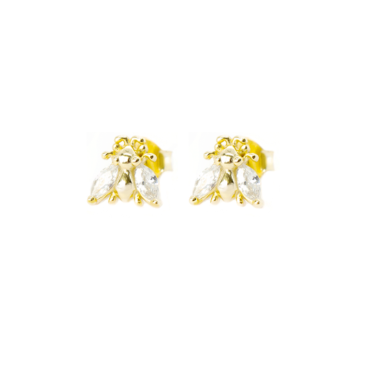 Gold Claire Bug Studs - justinejewellery