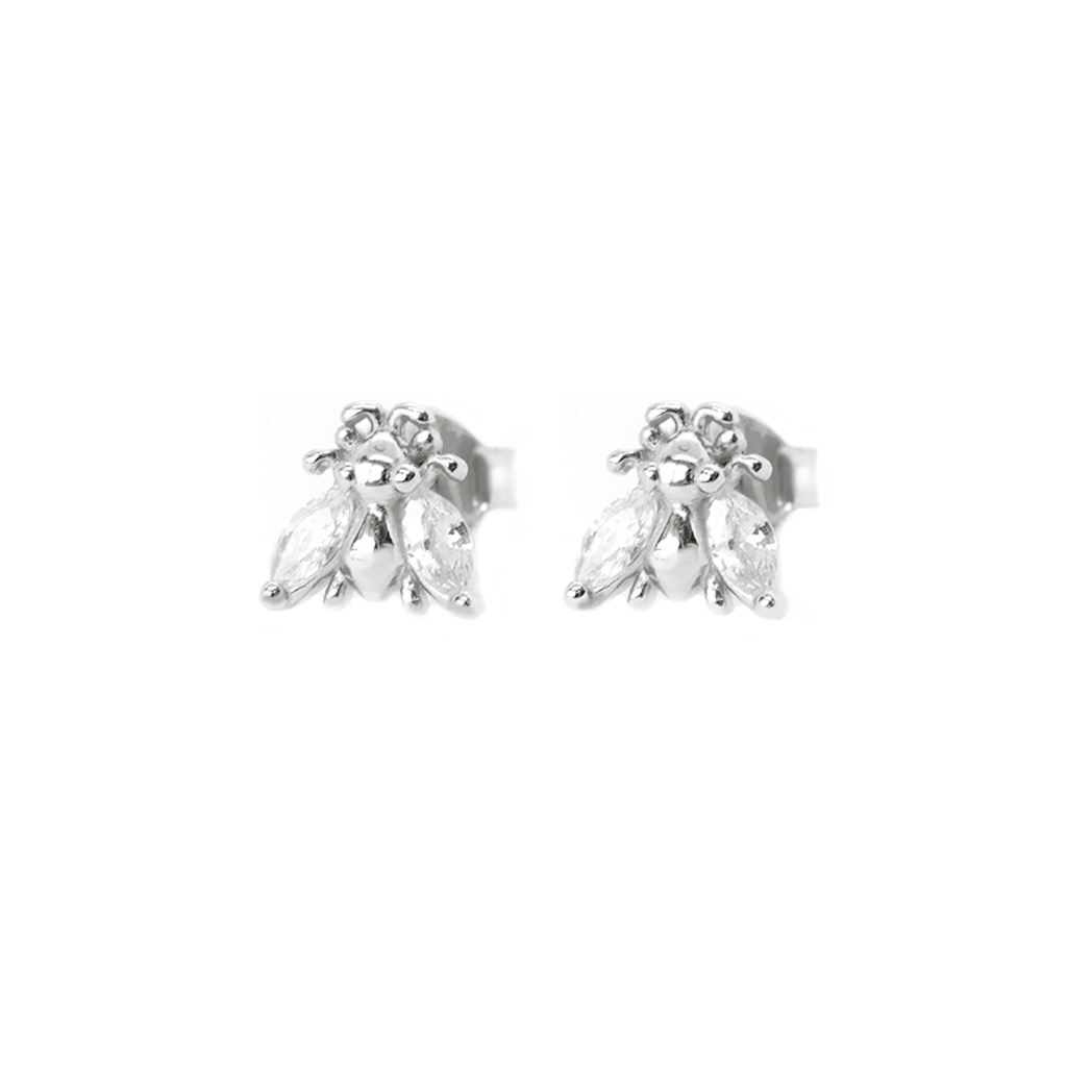 Silver Claire Bug Studs - justinejewellery