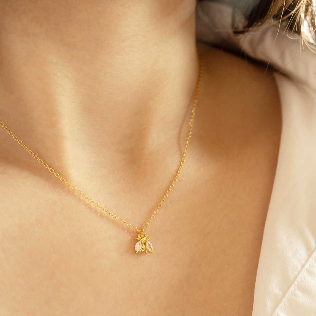 Gold Claire Bug Necklace - justinejewellery