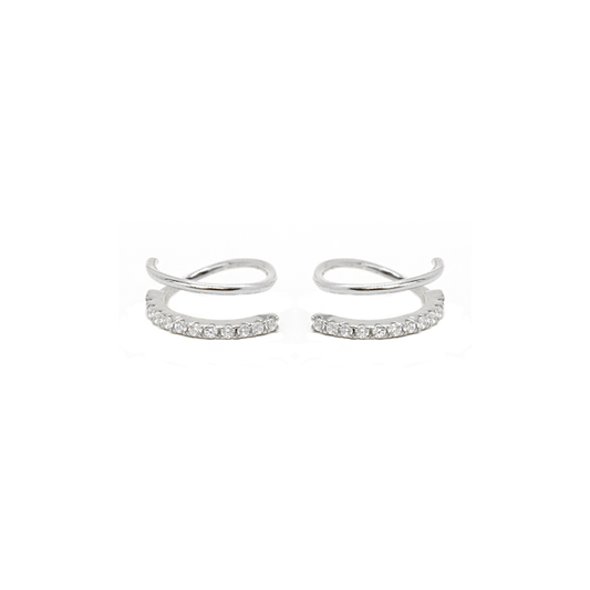 Silver Adelyn Illusion Hoops - justinejewellery