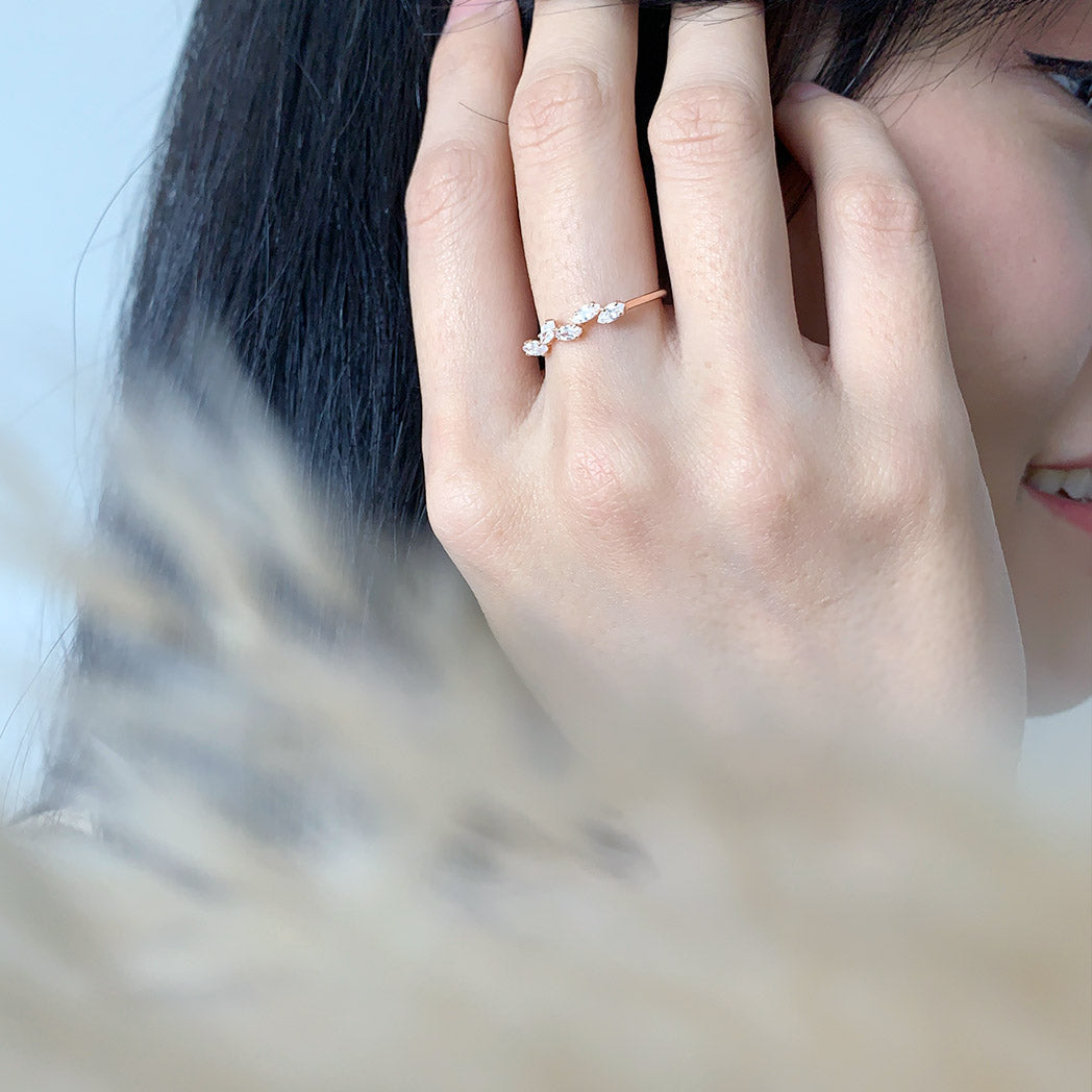 Rose Gold Beatrice Cubic Ring - justinejewellery