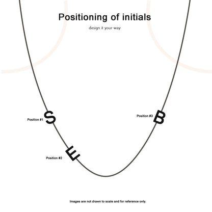 Solid Yellow Gold Initial Necklace