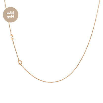 Solid Rose Gold Initial Necklace